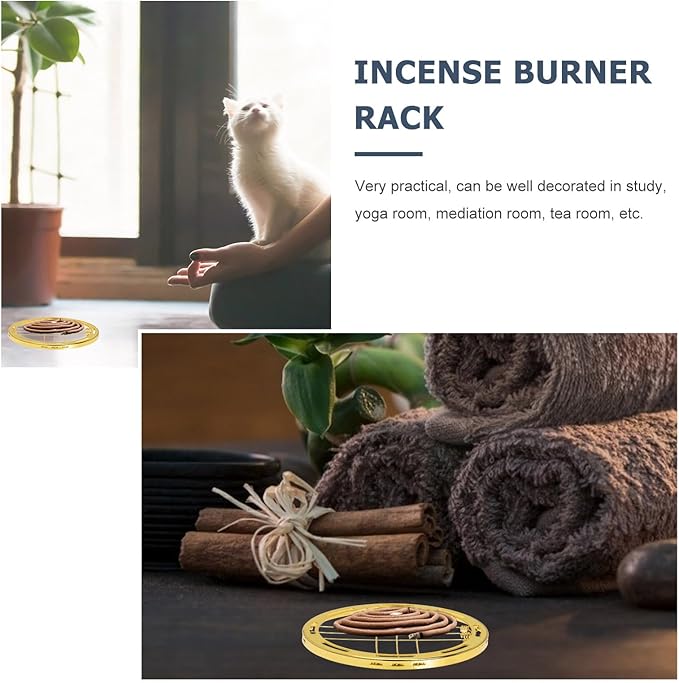 ARTIBETTER 2-Pack Alloy Charcoal Incense Burner Racks with Hollow Design for Home Yoga Meditation and Aromatherapy