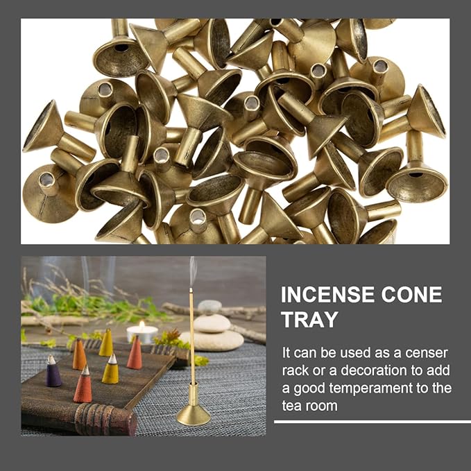 HANABASS Backflow Incense Cone Holder Tray Compact Metal Alloy Incense Burner for Home D Cor Meditation Yoga Relaxation 0.82X0.78X0.78 Inch Fragrant Accessories