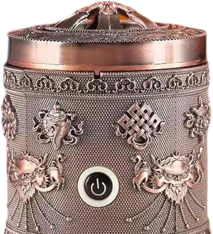 Generic Alloy Incense Burner Incense Holder Quick Heating Portable New Year Gift Decor Accessories Ornament for Bedroom Tea Table, Copper Red