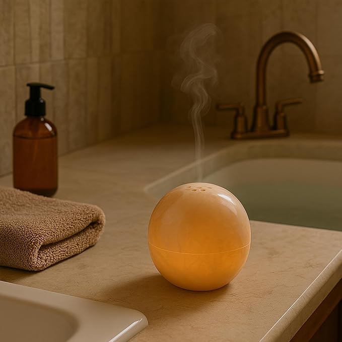 Natural Stone Sphere Incense Holder: 4" D Luxury Handmade Aromatherapy Burner for Meditation, Yoga & Home Décor, Multi-Hole Design, Pink Onyx