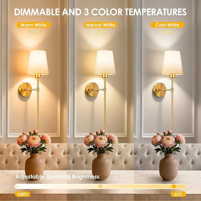 OCATO Battery Operated Wall Sconce: 10000mAh Wireless Wall Sconces Set of Two Rechargeable Lamp Dimmable Magnetic Lights with 7 RGB Colors and Remote Walls Decor for Bedroom Living Room Hallway