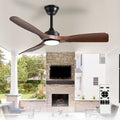 Depuley 42-Inch Ceiling Fan with Light: Walnut 3 Blade Indoor Outdoor Fans for Patios - Dimmable Ceiling Fan with Remote Control Fandelier Reversible 6 Speed Timer Ultra Quiet DC Motor