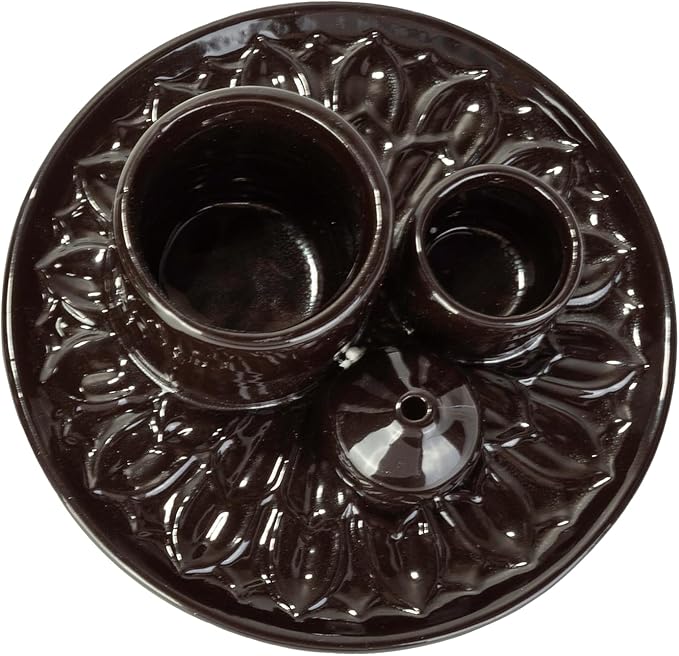 Comeon Ceramic Incense Stick Holder,Home Yoga 3 in 1 Incense Burner Sage Holder for Burning (Black)
