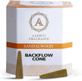 Backflow Natural Incense Waterfall Cones Unique Shape for Backflow Incense for Prayer, Meditation, Relaxation Burner Holder (25 pcs) (Sandalwood, Step Pyramid)