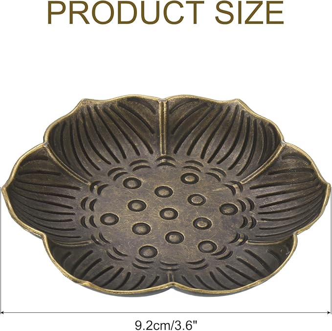 uxcell 4Pcs Flower Incense Holder, Incense Burner Holder, Lotus Multiple Hole, Cone Shape and Gourd-Shape Ash Catcher for Yoga, Meditation Bronze