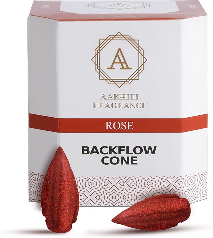 Backflow Natural Incense Waterfall Cones Unique Shape for Backflow Incense for Prayer, Meditation, Relaxation Burner Holder (25 pcs) (Rose, Bullet)