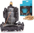 SOUL STICKS Backflow Incense Holder Burner Waterfall Fountain for Home, Office, Yoga, Room Decor & Aromatherapy with 1 Pack of 10 Backflow Fragrance Cones Included (Onyx Falls)