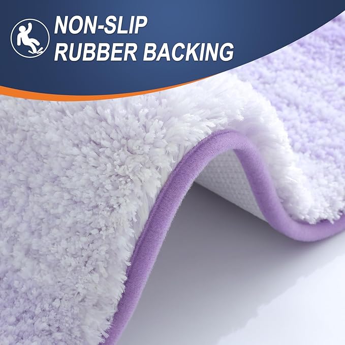 OLANLY Large Bathroom Rugs Mat 54x24, Extra Soft Absorbent Microfiber Bath Rug, Rubber Backing, Quick Dry, Washable Bath Mats for Bathroom Floor, Tub and Shower, Home Decor Accessories, Light Purple