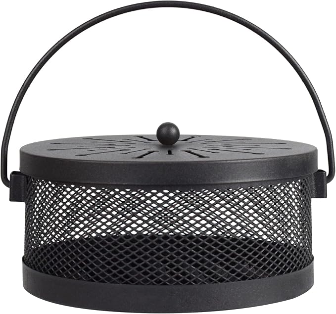 A&M Tech Black Mosquito Coil Holder Incense Coil Burner Indoor Outdoor Camping Use Portable Mosquito Repellent Coil Holder Incense Burner Holder 6.2 Inches Diameter