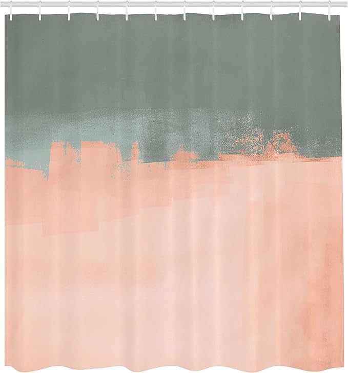Ambesonne Abstract Shower Curtain, Grunge Street Style Painting Brush Print Ombre Design Illustration, Cloth Fabric Bathroom Decor Set with Hooks, 69" W x 75" L, Dark Sea