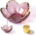 Incense Holder for Sticks and Backflow Incense Handmade Glass Cherry Blossom Incense Stick Holder with 9 Incenses Holes (Upgraded & Larger Cherry Blossom with Gilt-Edged)