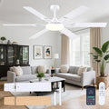 NKPU 66 Inch White Ceiling Fans with Lights, Modern Large Ceiling Fan with Remote & APP Control, Reversible DC Motor, 6 Double-Sided Blades, 6 Speeds, Silent, Timer, for Living Room Indoor Outdoor