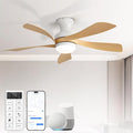 Sofucor Smart 42'' Low Profile Ceiling Fan with Lights and Remote, Flush Mount Ceiling Fan Work with APP/Alexa/Google for Modern Bedroom Living Room Patio, Dimmable LED Quiet Reversible DC Motor