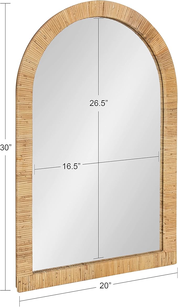 Kate and Laurel Rahfy Boho Arch Rattan Mirror