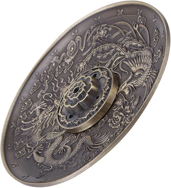 Incense Stick Holder Plate Zinc Alloy Dragon Pattern Incense for Bedroom Temple Office Hotel (Copper)