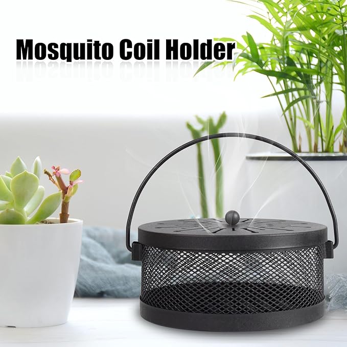 4 Pieces Mosquito Coil Holder - Incense Burner for Indoor Outdoor Camping Use - Portable Mosquito Repellent Holder (Black Classic)