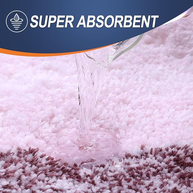 OLANLY Large Bathroom Rugs Mat 54x24, Extra Soft Absorbent Microfiber Bath Rugs, Rubber Backing, Quick Dry, Machine Washable Bath Mats for Bathroom Floor, Tub and Shower, Home Decor Accessories, Mauve