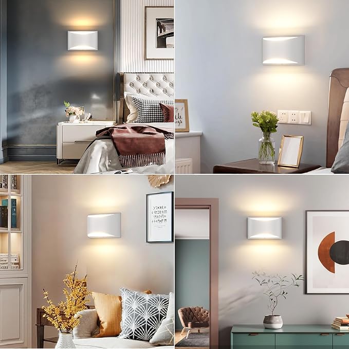 Aipsun 4 Pack Aluminum Modern Indoor LED Wall Sconce Hardwired Interior Wall Lights Up and Down Wall Mount Light for Living Room Bedroom Corridor Conservatory Warm White 3000K(with G9 Bulbs)