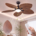 52" Modern Tropical Ceiling Fan with Light and Remote for Bedroom | LED Dimmable Tri-Color Temperature, 5 Blade Ceiling Fans Reversible, 6 Speeds w/Quiet DC Motor, living room, bedroom, kitchen