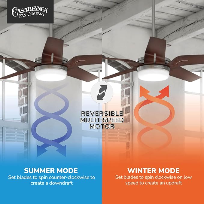 Casablanca Correne, Indoor, Ceiling Fan, Quiet, 56 inch, Brushed Nickel