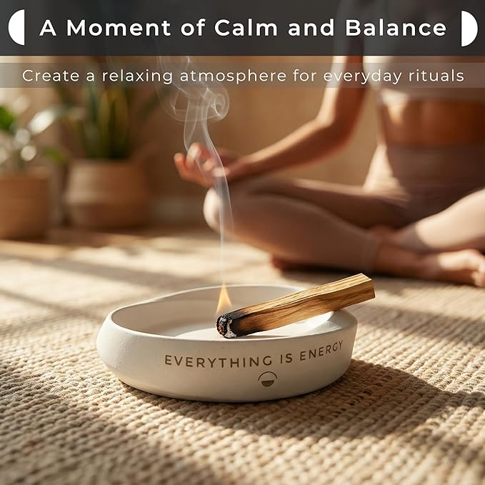 5 Palo Santo Sticks with White Holder (White)