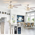Depuley 52in Ceiling Fans with Lights: 2 Pack White Gold Caged Ceiling Fan with Remote - Farmhouse Ceiling Fan with Dual Finish 5 Blades for Living Room 6 Speeds Timer Reversible E26 Bulbs Included