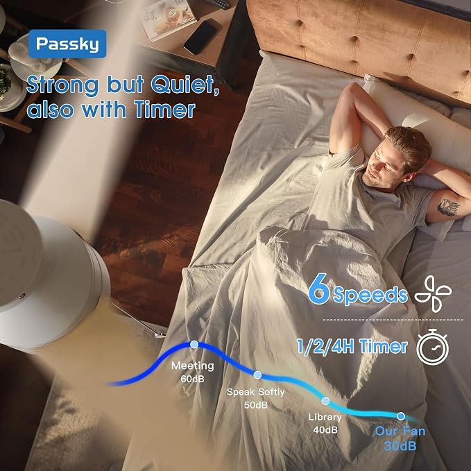 Passky Ceiling Fans with Lights, 52 inch Low Profile Ceiling Fan with Pull Chain and Remote Control, Flush Mount, Reversible, 5CCT, Dimmable, Noiseless, White Pull Cord Ceiling Fan for Bedroom