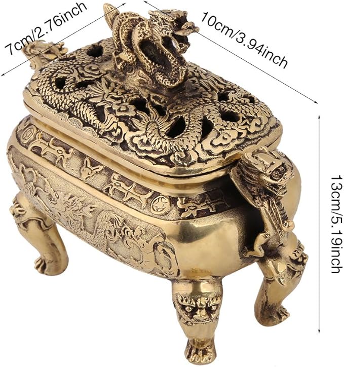 Charcoal Incense 1Pc Incense Holder Antique Bronze Copper Chinese Dragon Incense for Home Decoration