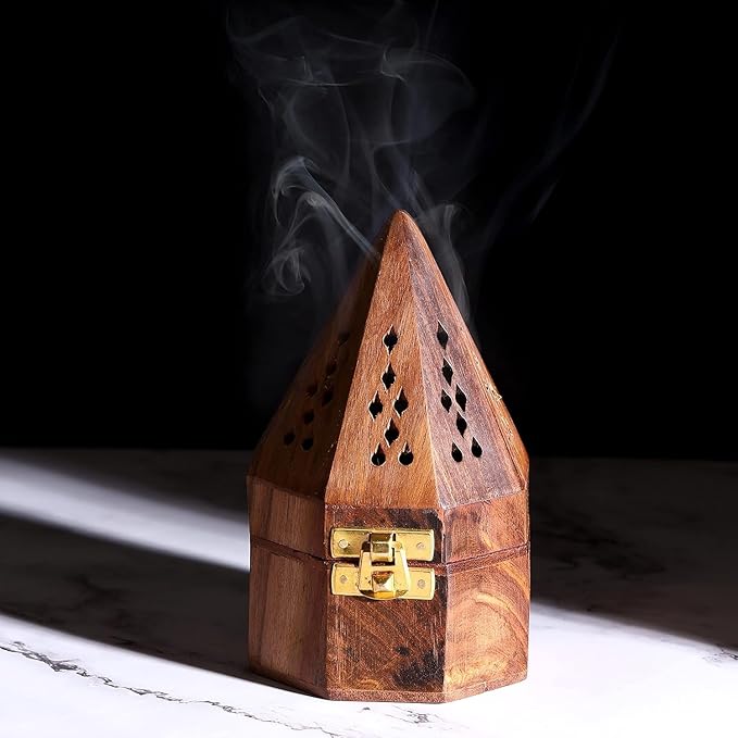 Yajna Traditional-Handmade Incense-Stick-and-Cones-Holder Incense-Burner-ash-Catcher-Stand (Octa Temple)