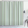 Ambesonne Stripes Shower Curtain, Abstract Ocean Inspired Palette Lines Geometrical Image Illustration, Cloth Fabric Bathroom Decor Set with Hooks, 70" Long, Pale Green