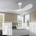 KBZZ 42 Inch White Ceiling Fan without Light,6 Speeds,Reversible Silent DC Motor,Modern Ceiling Fan no Light with Remote for Indoor Outdoor Farmhouse Office Patios(Not Solid Wood)