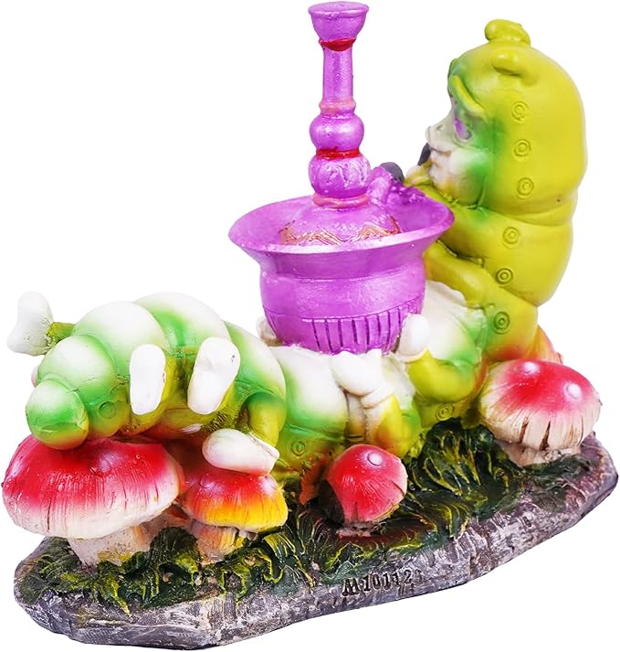 Fantasy Gifts Caterpillar Smoking a Hookah Incense Burner – 4 x 5 Inches Hand Painted Multicolor Resin | Whimsical Home Décor, Meditation, Aromatherapy, and Collectible Figurine