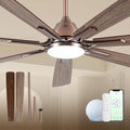 72 Inch Smart Ceiling Fan with Lights,Oil Rubbed Bronze Fan for Indoor Use | ETL-Listed with Quiet DC Motor,Alexa Controls,Up To 8256 CFM High Airflow,Timer,Dual Finish 7 Blades For Outdoor Covered