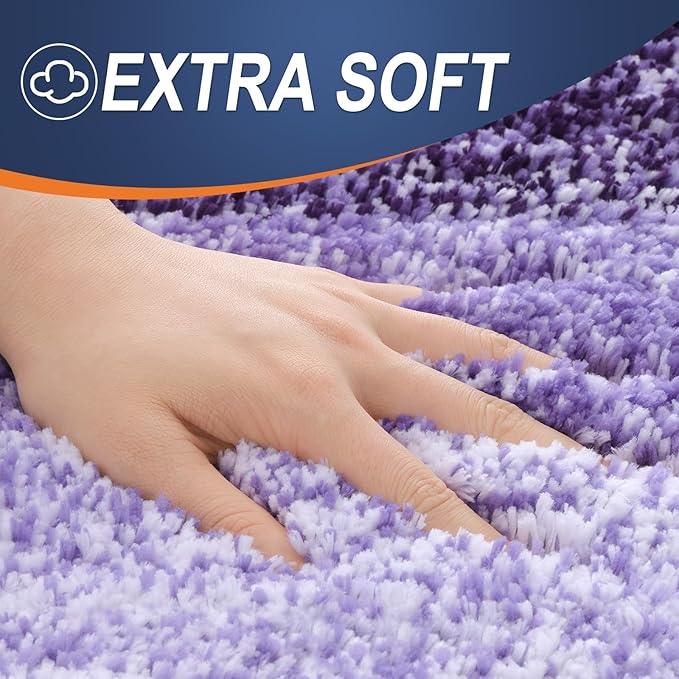 OLANLY Large Bathroom Rugs Mat 50x30, Extra Soft Absorbent Microfiber Bath Rugs, Rubber Backing, Quick Dry, Machine Washable Bath Mat for Bathroom Floor, Tub and Shower, Home Decor Accessories, Violet