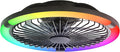 LEDIARY 20" Bladeless Ceiling Fan with Light,Low Profile LED Ceiling Fans with Remote & Smart APP Control, Modern Enclosed Flush Mount Fandelier, 3000-6000K,Bedroom,Kids Room-Black RGB