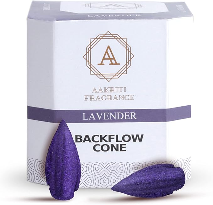 Backflow Natural Incense Waterfall Cones Unique Shape for Backflow Incense for Prayer, Meditation, Relaxation Burner Holder (25 pcs) (Lavender, Bullet)