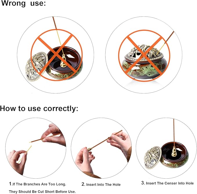Ceramic Home Decoration Incense Sticks or Cones Burner Porcelain Incense Holder