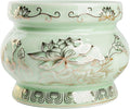 Houlu Small Green Ceramic Incense Burner Pot for Praying Buddha, Tibetan Buddhist Altar Worship Incense Censer - 4 Inches