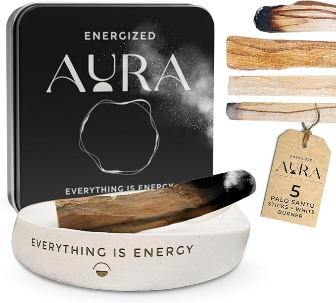 5 Palo Santo Sticks with White Holder (White)