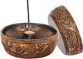 COTTON CRAFT - Wooden Incense Holder - 2 Pack Hand Carved Floral Incense Burner - Ash Catcher Bowl - Incense Sticks Aroma Room Freshener Zen Home Décor Gift - Yoga Meditation - 5 x 5 x 1.5 - Natural
