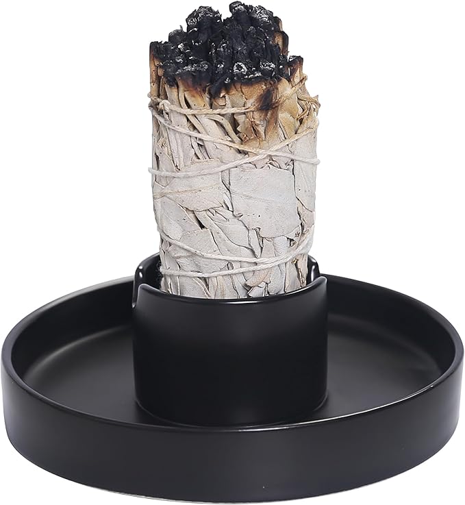 Sage Holder, Sage Burner, Sage Holder for Burning, Palo Santo Sticks Holder, White Sage Smudge Stick Holder, Fireproof Bowl for Burning Ritual, Rope Incense Burner