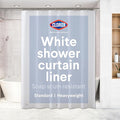 Clorox Shower Curtain Liner, Premium Lightweight Flexible Waterproof 8g PEVA for Bathroom with Weighted Magnets, Standard Size 72" x 72", White 1 Pack
