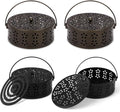 4 Pieces Mosquito Coil Holder Portable Mosquito Incense Holder with Handle Round Metal Sandalwood Incense Burner for Home Camping Indoor Outdoor Patio (Black and Bronze)