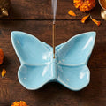 Butterfly Incense Holder for Sticks, Handmade Ceramic Incense Burner, Sage Stick Burner and Palo Santo Holder for Zen Yoga Spa Meditation Home Decor, Butterfly Spiritual Gifts for Women Mom