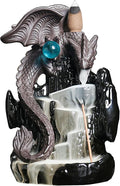 Ceramic Backflow Incense Holder, Waterfall Incense Burner with 20 Backflow Incense Cones + 30 Incense Stick, Dragon Backflow Incense Burner for Aromatherapy Ornament Home Decor