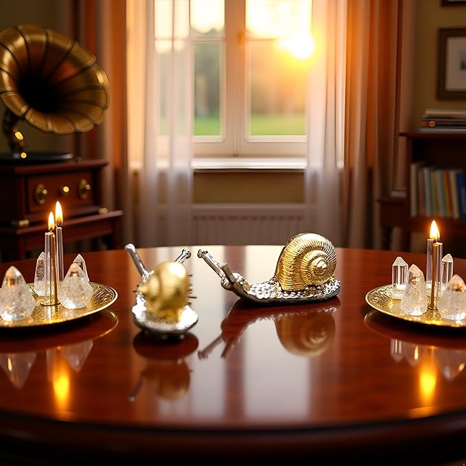 2 Pcs Gold Snail Shaped Incense Burner Stick Holder Animal Shaped Home Vintage Incense Holders