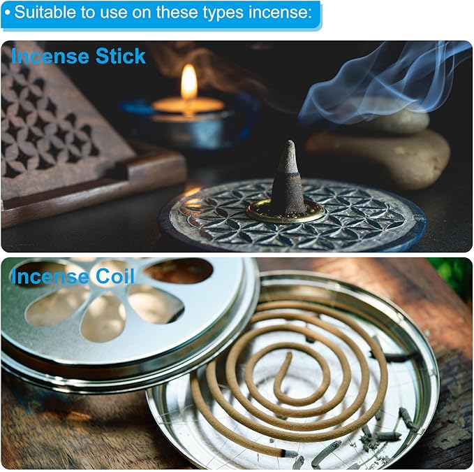 PATIKIL Coil Incense Holder, 4 Pack Brass Incense Burner Stick Holder Incense Stand Base Gourd Type for Yoga Spa Room Home Office, 0.6" Dia. 0.9" Tall
