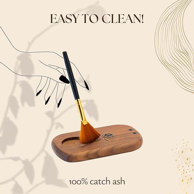 4 in 1 Walnut Wood Palo Santo Holder Hand-Crafted Incense Sticks Holder for Burning Sage with Booklet The Most Complete Palo Santo Holder for Your Meditation Room Home Decor Gift