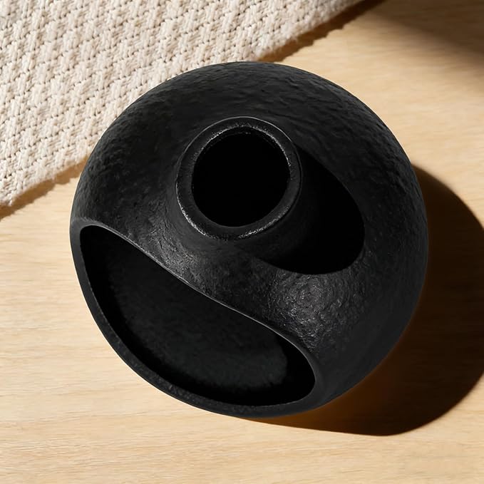 Ceramic Palo Santo Holder with Mini Chimney, Ash Catcher Incense Holder for Palo Santo Sticks, Sage Bundles, Incense Cones, Fireplace Style Smudge Bowl for Meditation, Yoga Home Decor(Black)