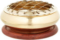 Screen Charcoal Incense Burner 3" Diameter with Wooden Coaster